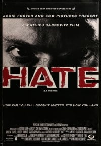 3k683 HATE DS 1sh '96 Vincent Cassel, how far you fall doesn't matter, it's how you land!