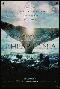 3k716 IN THE HEART OF THE SEA teaser DS 1sh '15 December style, Ron Howard, huge whale tail!