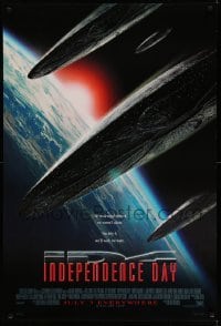 3k718 INDEPENDENCE DAY style B advance 1sh '96 great image of alien ships coming to Earth!