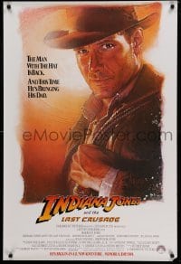 3k722 INDIANA JONES & THE LAST CRUSADE advance 1sh '89 Ford over a white background by Drew Struzan