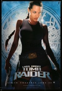 3k743 LARA CROFT TOMB RAIDER teaser 1sh '01 sexy Angelina Jolie, from popular video game!