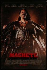 3k767 MACHETE style A advance DS 1sh '10 Robert Rodriguez, Danny Trejo with lots of blades!