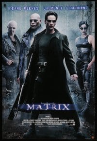 3k465 MATRIX 27x40 video poster '99 Keanu Reeves, Carrie-Anne Moss, Laurence Fishburne, Wachowskis