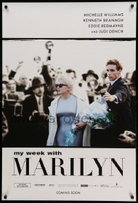 3k790 MY WEEK WITH MARILYN teaser DS 1sh '11 cool image of Michelle Williams as Marilyn Monroe