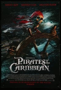 3k816 PIRATES OF THE CARIBBEAN advance DS 1sh '03 Curse of the Black Pearl, skeleton at the wheel!