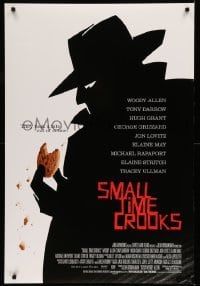 3k875 SMALL TIME CROOKS DS 1sh '00 Woody Allen, cool art of criminal in fedora w/cookie!
