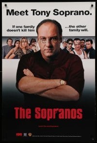 3k477 SOPRANOS TV 27x40 video poster '99 meet Gandolfini as Tony Soprano, a new original series!