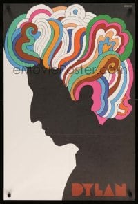3k263 DYLAN 22x33 music poster '67 colorful silhouette art of Bob by Milton Glaser!