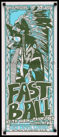 3k078 FASTBALL signed #16/25 11x25 art print '05 by artist Tyler Stout, Red Devil Lounge!