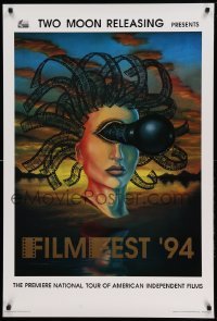 3k282 FILMFEST '94 27x40 film festival poster '94 wonderful wild art of woman with camera eye!