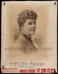 3k197 HELEN BARRY 25x33 stage poster 1883 the English stage actress who performed on Broadway!