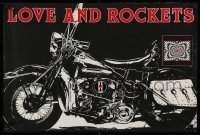 3k268 LOVE & ROCKETS 20x30 music poster '89 cool artwork of Harley Davidson motorcycle!