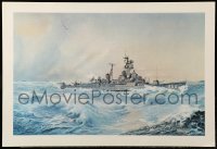 3k101 USS RICHARD S. EDWARDS 14x21 art print '70 Audie Bransford art of destroyer firing missile!