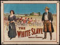 3k219 WHITE SLAVE horizontal 30x40 stage poster 1911 half-Italian girl raised as octaroon slave!
