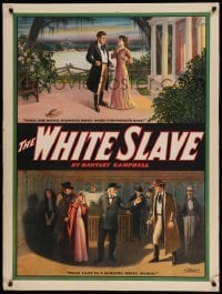 3k220 WHITE SLAVE vertical style 31x40 stage poster 1911 half-Italian girl raised as octaroon slave!