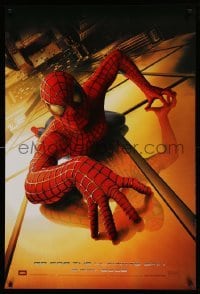 3k881 SPIDER-MAN DS reproduction poster '02 Tobey Maguire climbing building, Sam Raimi, Marvel Comics!