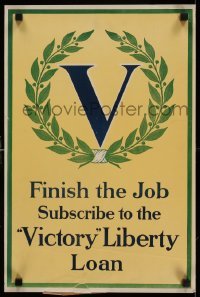 3k106 FINISH THE JOB SUBSCRIBE TO THE VICTORY LIBERTY LOAN 14x21 WWI war poster '10s cool art!