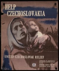 3k143 HELP CZECHOSLOVAKIA 18x22 WWII war poster '43 Antonin Pelc art of Czech mother & child!