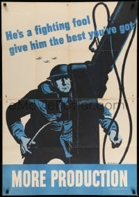 3k150 MORE PRODUCTION 28x40 WWII war poster '42 WWII, Ludikens art, he's a fighting fool!