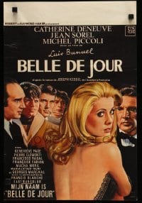 3m013 BELLE DE JOUR Belgian '67 Luis Bunuel, close up art of sexy Catherine Deneuve!