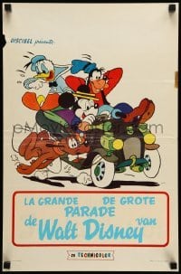 3m042 DISNEY FANTAISIES '61 Belgian '61 Mickey Mouse, Donald Duck, Goofy, and Pluto in car!