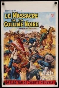 3m061 GOLD, GLORY & CUSTER Belgian '62 Clint Walker, cool cowboy vs. Native American art!