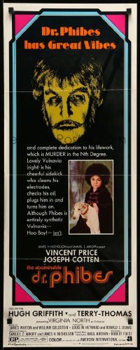 3m405 ABOMINABLE DR. PHIBES insert '71 Vincent Price says love means never having to say you're ugly