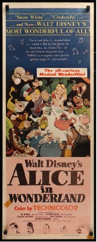 3m410 ALICE IN WONDERLAND insert '51 Walt Disney Lewis Carroll classic, wonderful art!