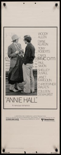 3m417 ANNIE HALL insert '77 full-length Woody Allen & Diane Keaton, a nervous romance!