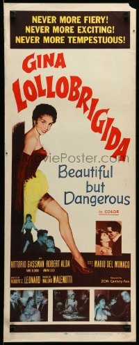 3m434 BEAUTIFUL BUT DANGEROUS insert '57 wonderful full-length art of sexy Gina Lollobrigida!