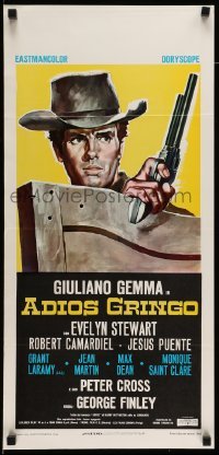 3m203 ADIOS GRINGO Italian locandina '66 different art of cowboy Giuliano Gemma, spaghetti western