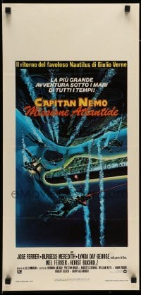 3m209 AMAZING CAPTAIN NEMO Italian locandina '78 sci-fi art of scuba divers in underwater adventure!