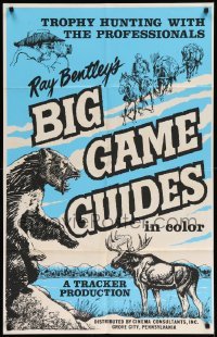 3p081 BIG GAME GUIDES 1sh '72 cool nature animal documentary, art of bear, moose and more!