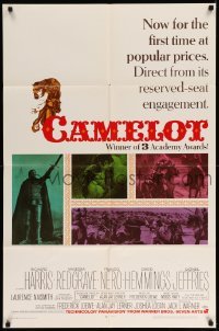 3p125 CAMELOT awards 1sh '68 Richard Harris as King Arthur, Vanessa Redgrave as Guinevere!
