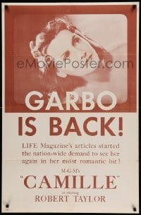 3p127 CAMILLE 1sh R55 Robert Taylor, portrait of beautiful Greta Garbo!