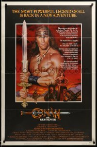 3p159 CONAN THE DESTROYER 1sh '84 Arnold Schwarzenegger is the most powerful legend of all!
