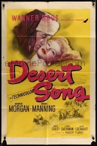 3p195 DESERT SONG 1sh '44 Oscar Hammerstein II musical, Dennis Morgan, sexy Irene Manning!