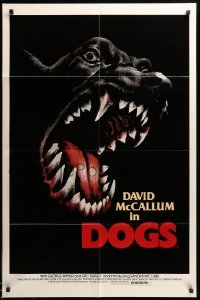 3p211 DOGS 1sh '76 wild artwork of killer Doberman Pinscher dog barking and showing its teeth!