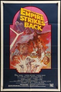 3p235 EMPIRE STRIKES BACK studio style 1sh R82 George Lucas sci-fi classic, cool artwork by Tom Jung