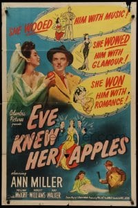 3p242 EVE KNEW HER APPLES 1sh '44 Ann Miller wooed him with music, won him with romance!