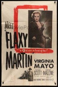 3p270 FLAXY MARTIN 1sh '49 sexy Virginia Mayo is a bad girl with a heart of ice!