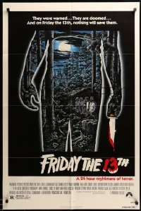 3p292 FRIDAY THE 13th 1sh '80 great Alex Ebel art, slasher classic, 24 hours of terror!