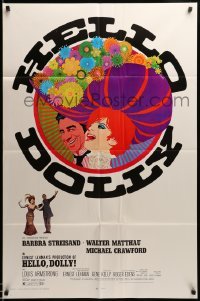 3p377 HELLO DOLLY 1sh '69 Barbra Streisand & Walter Matthau by Richard Amsel, Roadshow!