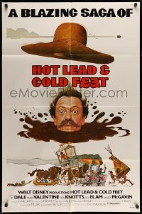 3p389 HOT LEAD & COLD FEET 1sh '78 Disney, wacky art of Don Knotts in mud from the neck down!
