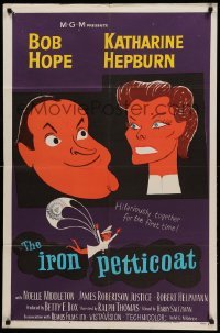 3p414 IRON PETTICOAT 1sh '56 great art of Bob Hope & Katharine Hepburn hilarious together!