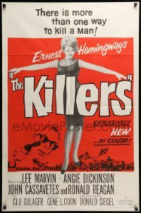 3p434 KILLERS 1sh '64 sexy full-length Angie Dickinson, Lee Marvin, directed by Don Siegel!