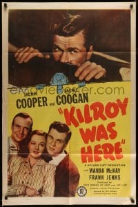 3p436 KILROY WAS HERE 1sh '47 Jackie Cooper, Jackie Coogan, famous art!