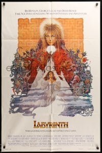 3p447 LABYRINTH 1sh '86 Jim Henson, art of David Bowie & Jennifer Connelly by Ted CoConis!