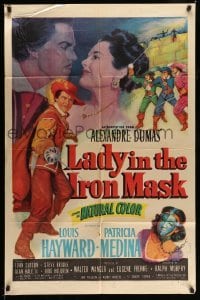 3p450 LADY IN THE IRON MASK 1sh '52 Louis Hayward, Patricia Medina, Three Musketeers!