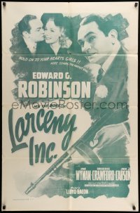 3p455 LARCENY INC. 1sh R56 Edward G. Robinson will steal the gold right out of your teeth!